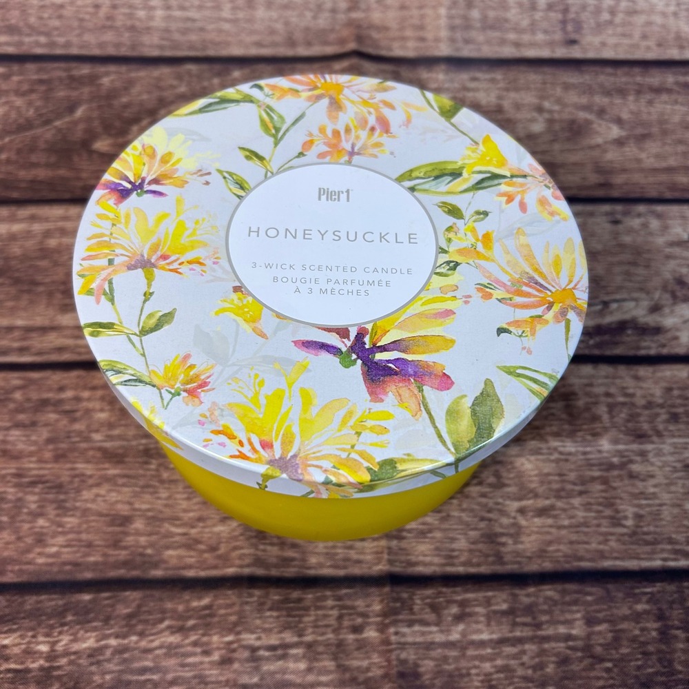 Pier 1 Imports Honeysuckle 3-Wick Scented Candle 14 oz Discontinued Rare